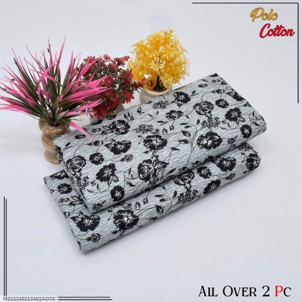 Printed 2-Piece Polo Cotton Suit - Golden