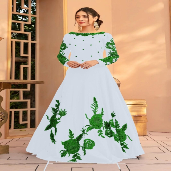 1 Pc Women's Stitched Embroidered Maxi
