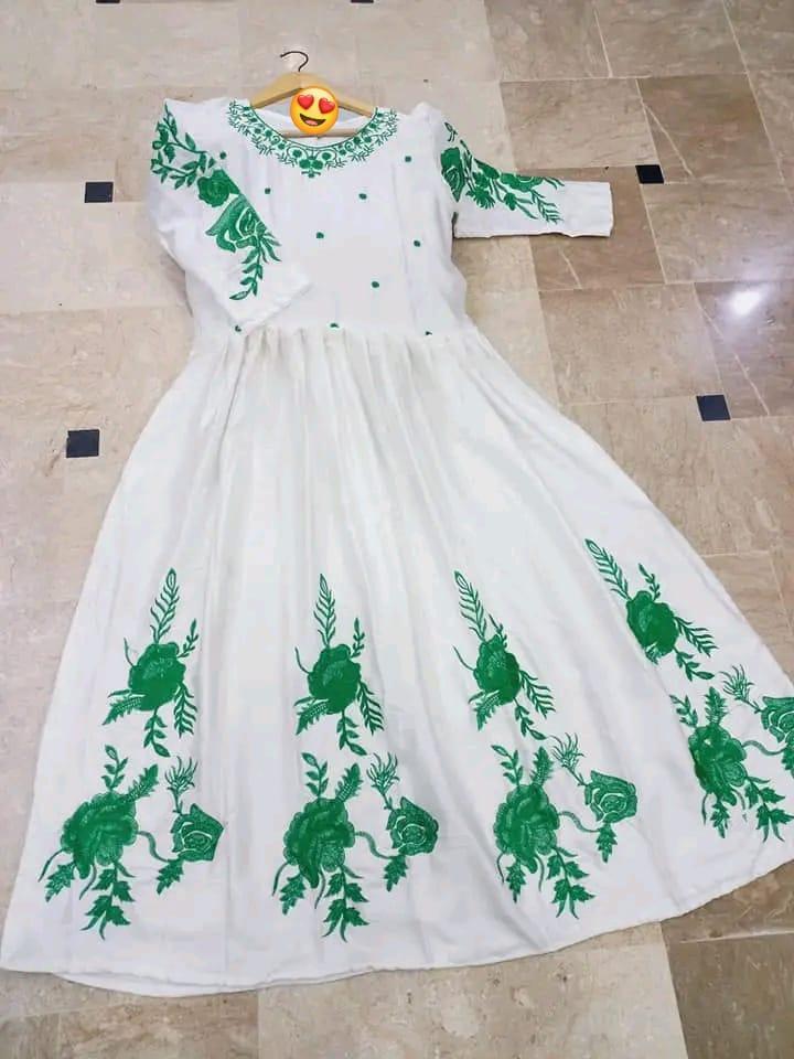 1 Pc Women's Stitched Embroidered Maxi